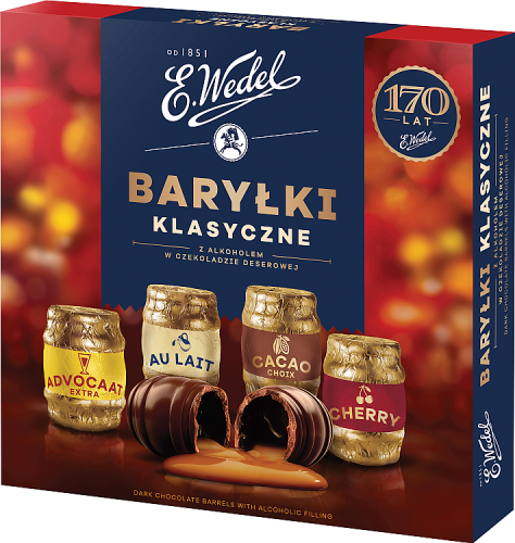 Шоколадні цукерки (Бочки) з лікером E.Wedel Barylki Klasyczne 200 г Польща