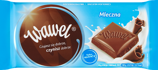 Шоколад молочний Wawel Mleczna 100 г Польща
