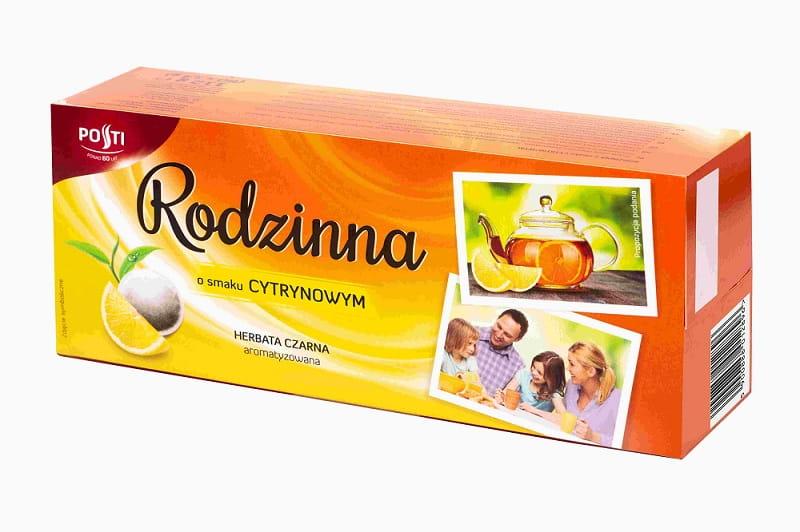 Чай чорний з ароматом лимона пакетований Posti Rodzinna (80 пакетиків по 1,4 г) 112г Польща