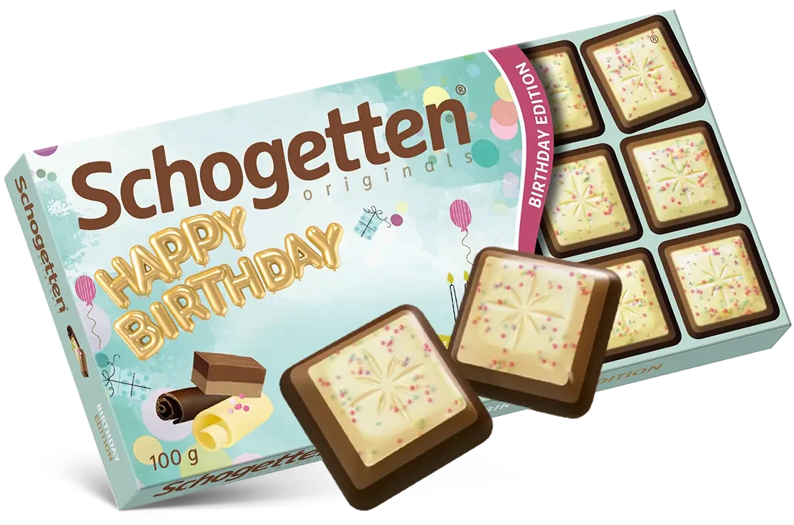 Шоколад Шогеттен С днем народження Schogetten Happy Birthday 100г Німеччина