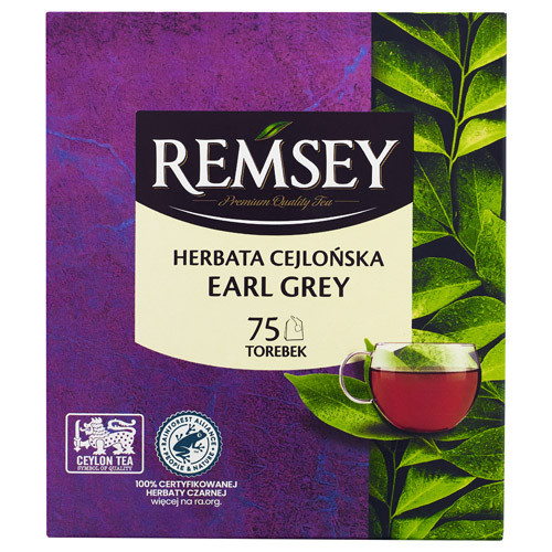 Чай чорний Remsey Earl Grey (75 пак. х 2г) 150г Польща