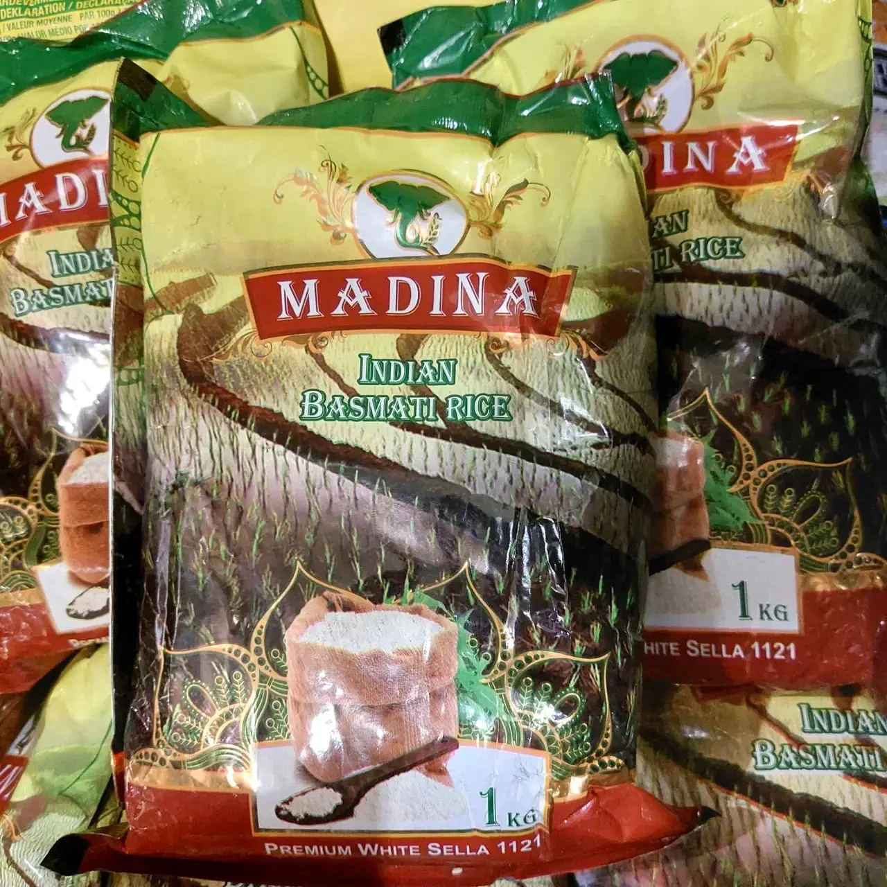 Рис басматі пропарений (вагової) Madina 1кг Індія