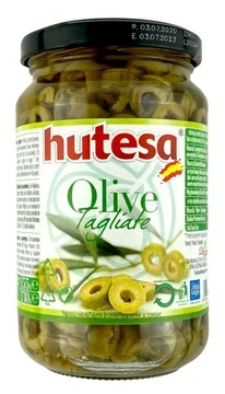 Іспанські зелені оливки нарізані Hutesa 350 г Іспанія