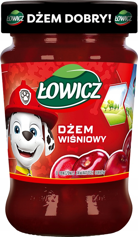 Джем вишневий із низьким вмістом цукру Lowicz 260 г Польща