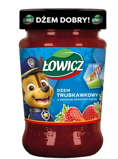 Джем клубничный с низким содержанием сахара Lowicz 260г  Польша