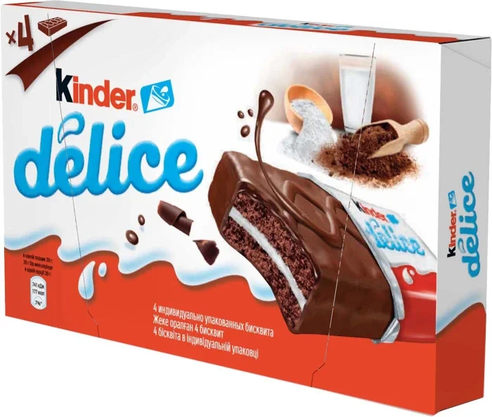 Бісквітне тістечко з молочною начинкою Kinder Delice (4x39г) 156г Німеччина