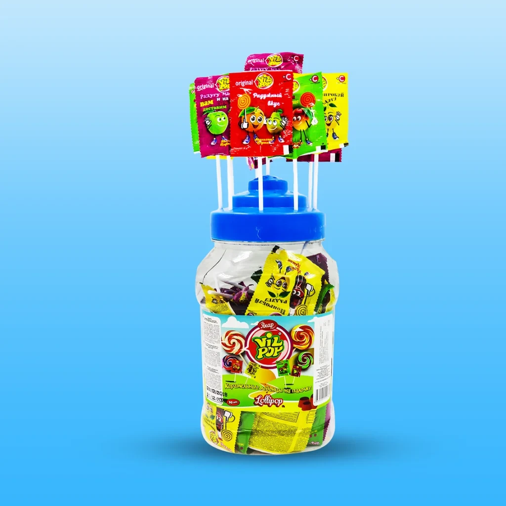 Льодяники райдужні на паличці Якар Vil Pop Lollipop10шт х 16г