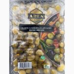 Оливки зелені з надрізами з кісточкою Aren Scratched Green Olives 580г/400г Туреччина