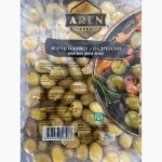 Оливки зелені з надрізами з кісточкою Aren Scratched Green Olives 580г/400г Туреччина