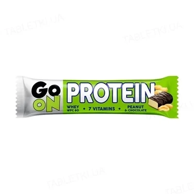 Протеїновий батончик 7 вітамінів з арахісом GO ON PROTEIN Peanut 50г Польща