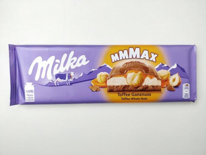 Шоколад Milka Toffee Wholenut (з карамеллю та суцільним фундуком) Швейцарія 300г