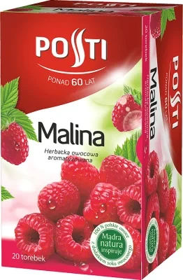 Чай фруктовий із ягодами малини пакетований Posti (20 пакетиків по 2 г) 40 г Польща