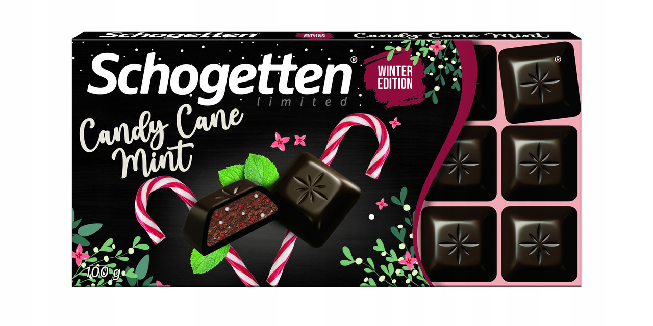 Шоколад чорний з м'ятою Schogetten Candy Cane Mint 100г Німеччина
