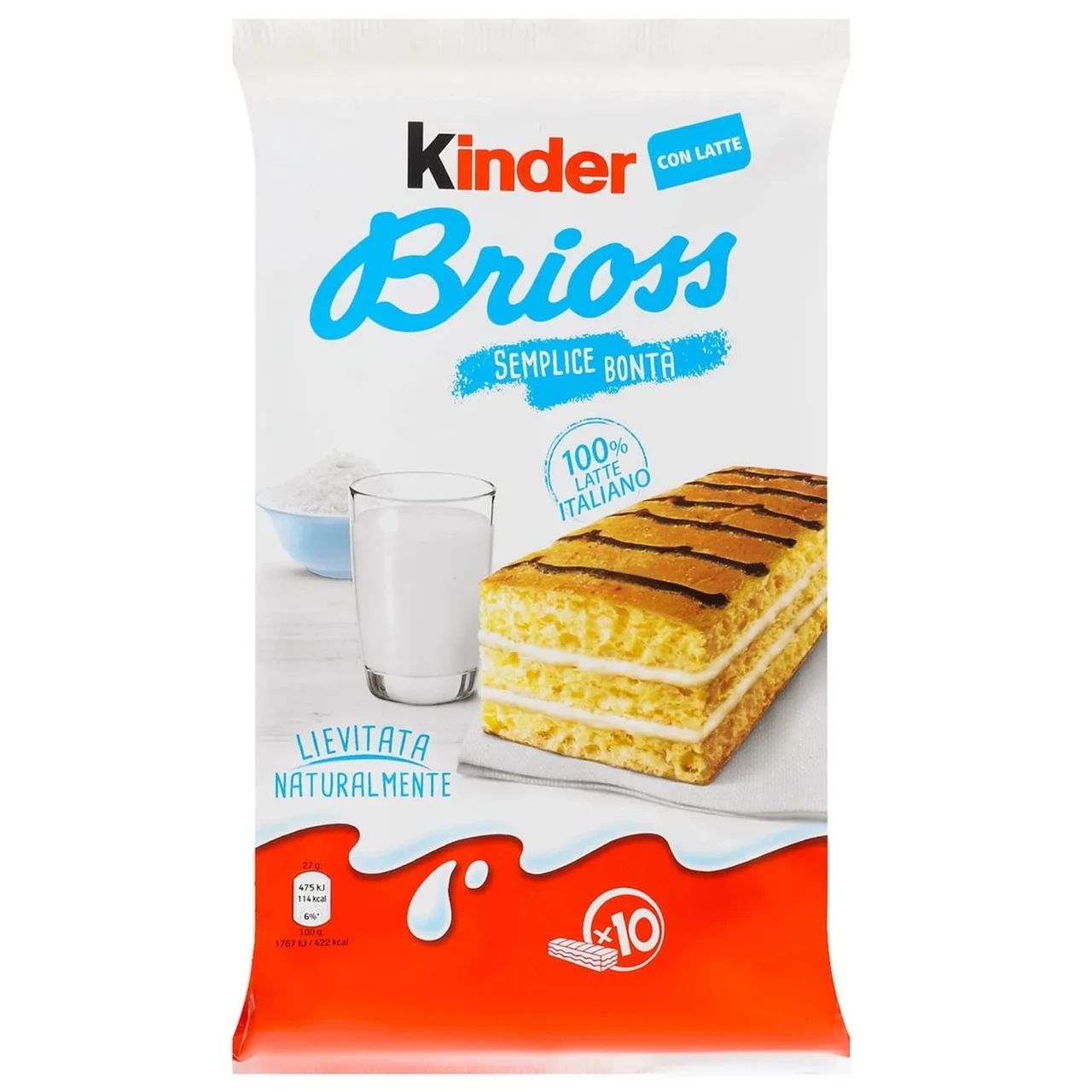 Бісквітне тістечко з молоком Kinder Bross (10x27г) 270г Італія