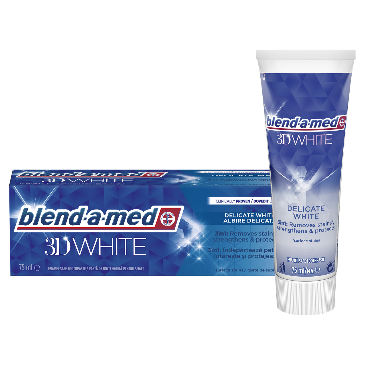 Зубна відбілююча паста Blend-a-med 3d white 75мл Італія