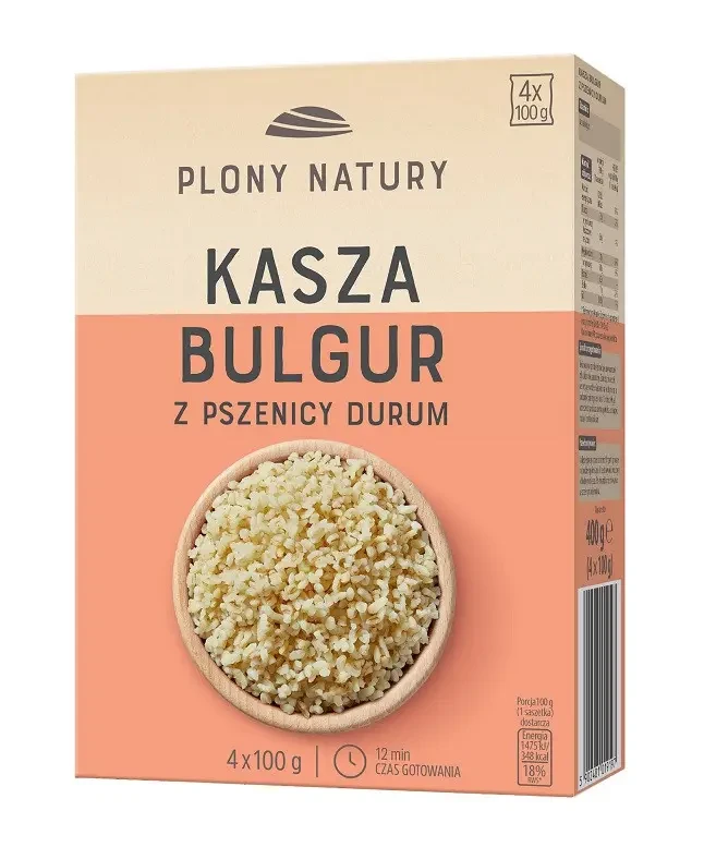 Крупа (каша) Булгур із твердих сортів пшениці PLONY NATURY Kasza Bulgur (4х100 г) Польща 400 г