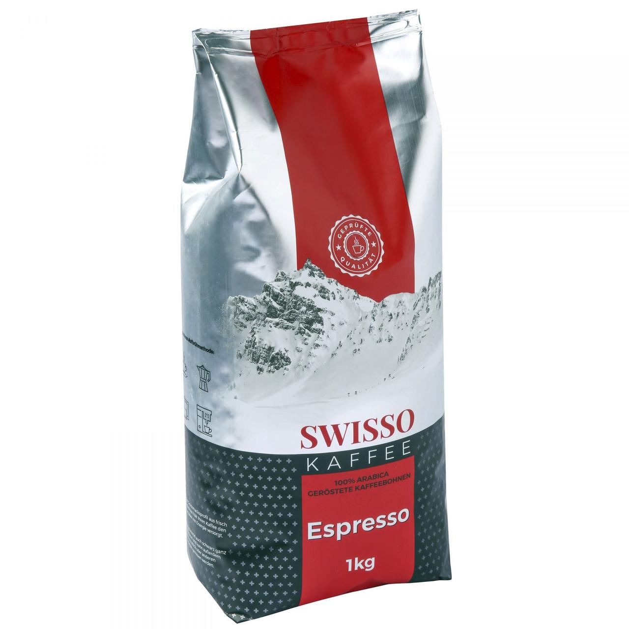 Кава у зернах Swisso Kaffee Espresso арабіка 100% 1 кг Німеччина