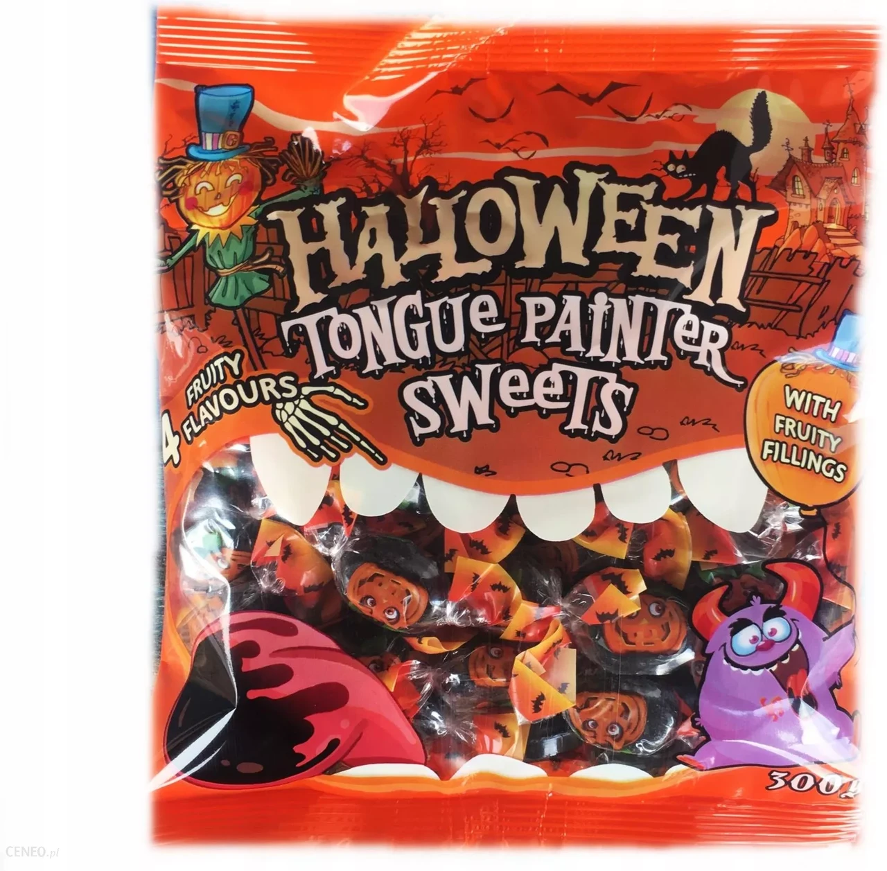 Льодяники Кольоровий язик Хелловін з фруктовим смаком Halloween Tongue Painter Sweets 300г Польща
