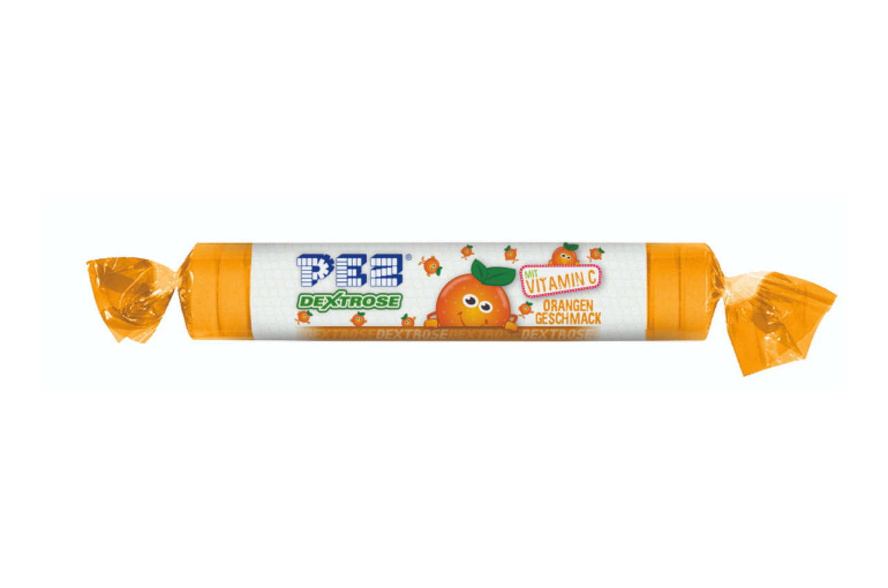 Вітамін С цукерки з декстрозою апельсиновий смак PEZ dextrose Vitamin C 39г Австрія