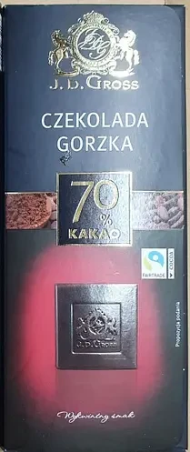 Шоколад чорний 70% какао J.D. Gross Czekolada Gorzka 125г Німеччина