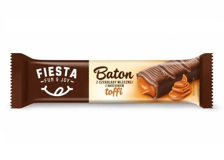 Шоколадний батончик з начинкою "Тоффі" Fiesta Baton Toffi 43 г Польща