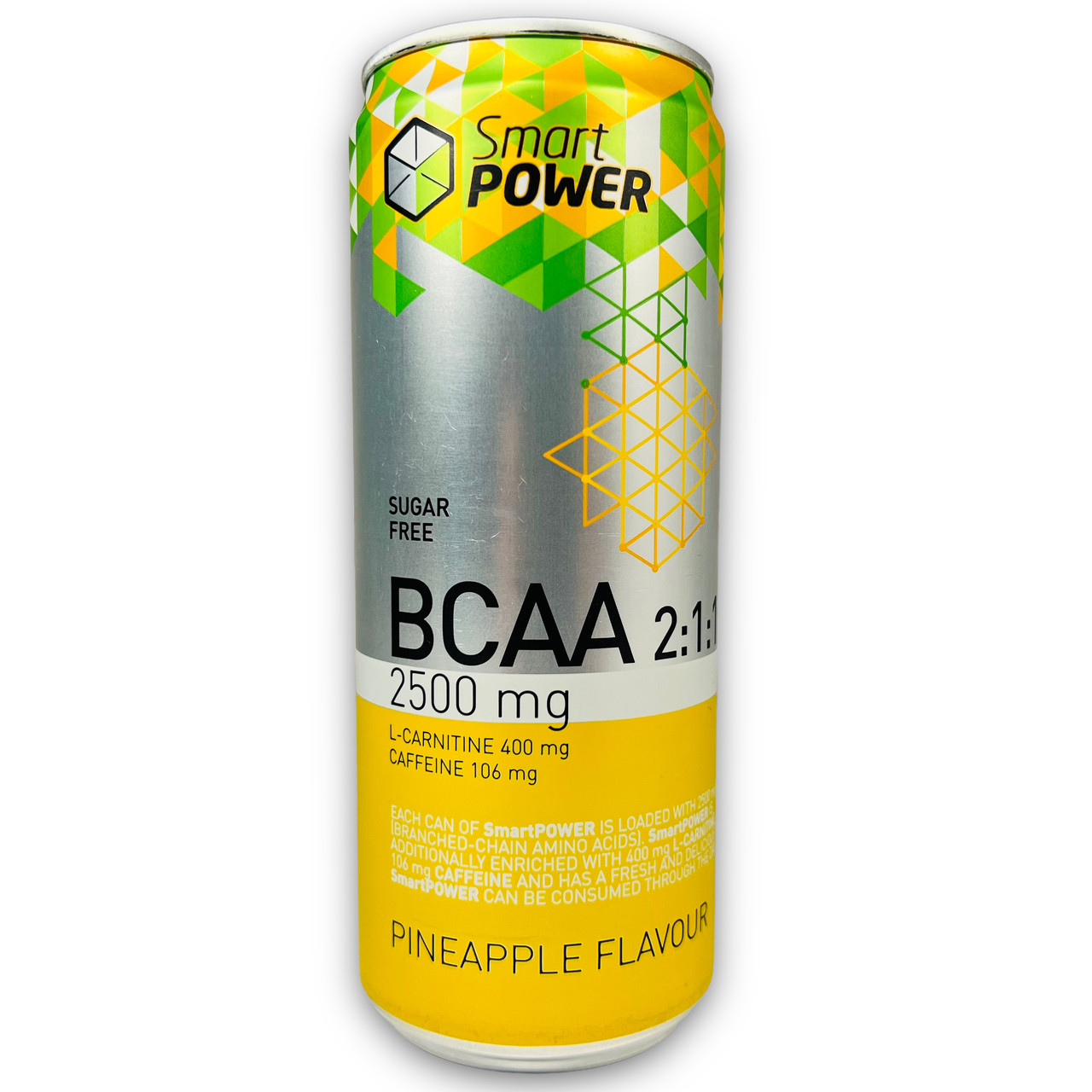 Енергетичний напій BCAA 2:1:1 Smart POWER pineapple flavour (ананас) Sugar Free (без цукру) 0.33 л