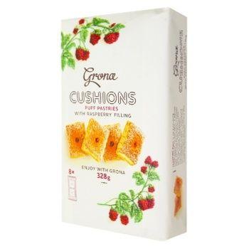 Печиво здобне листове Ажур з малиновою начинкою Azhur ТМ Grona (8*41 г) 328 г Україна