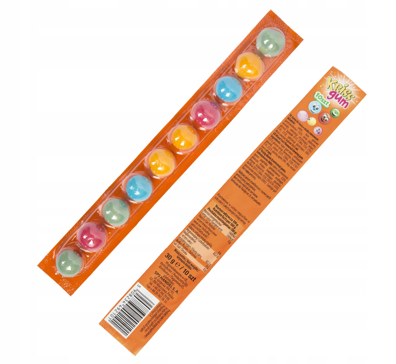 Жувальна гумка з фруктовими смаками KRISS GUM 1 шт (10х3г) Польща