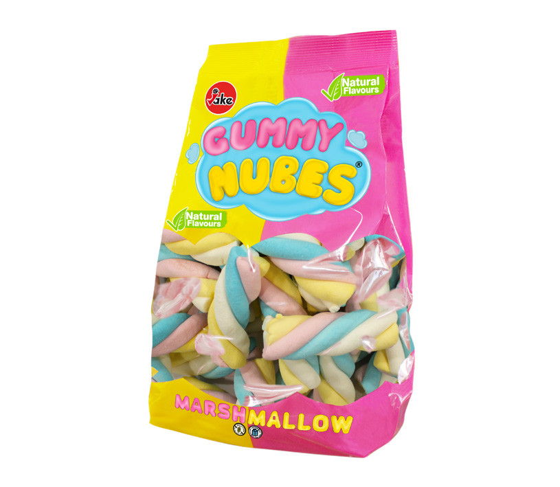 Зефір Маршмелоу "Твіст" БЕЗ ГЛЮТЕНА І ЛАКТОЗИ Gummy Nubes Marshmallow Twist 500 г Іспанія