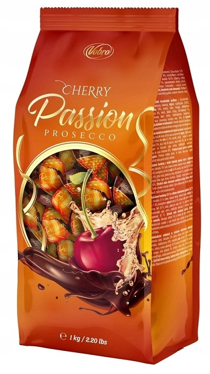 Шоколадні цукерки вишня в лікері Vobro Cherry Passion Prosecco 1кг Польща