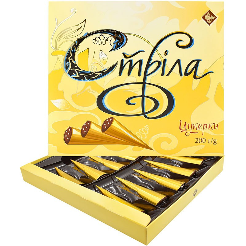 Цукерки в шоколадній глазурі з помадно-кремовою начинкою та додаванням коньяку "Стрелу" 200 г