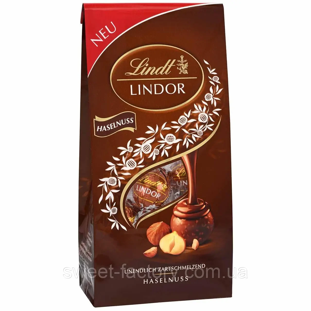 Цукерки шоколадні з лісовим горіхом Lindt Lindor Hazelnut 137 г Швейцарія