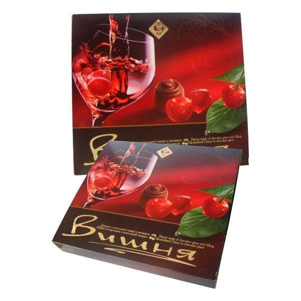 Шоколадные конфеты Вишня в ликере Житомирські ласощі 205г