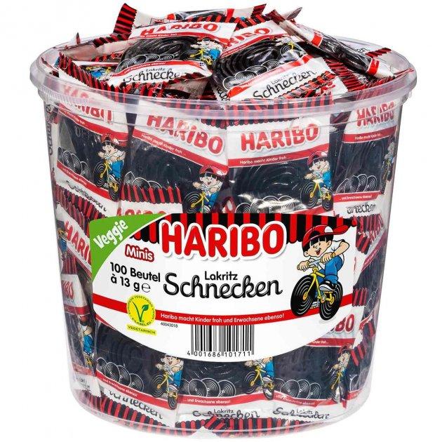 Желейні лакричні цукерки Равлика Haribo Lakritz Schnecken (100 шт.х13г) 1300 г Німеччина