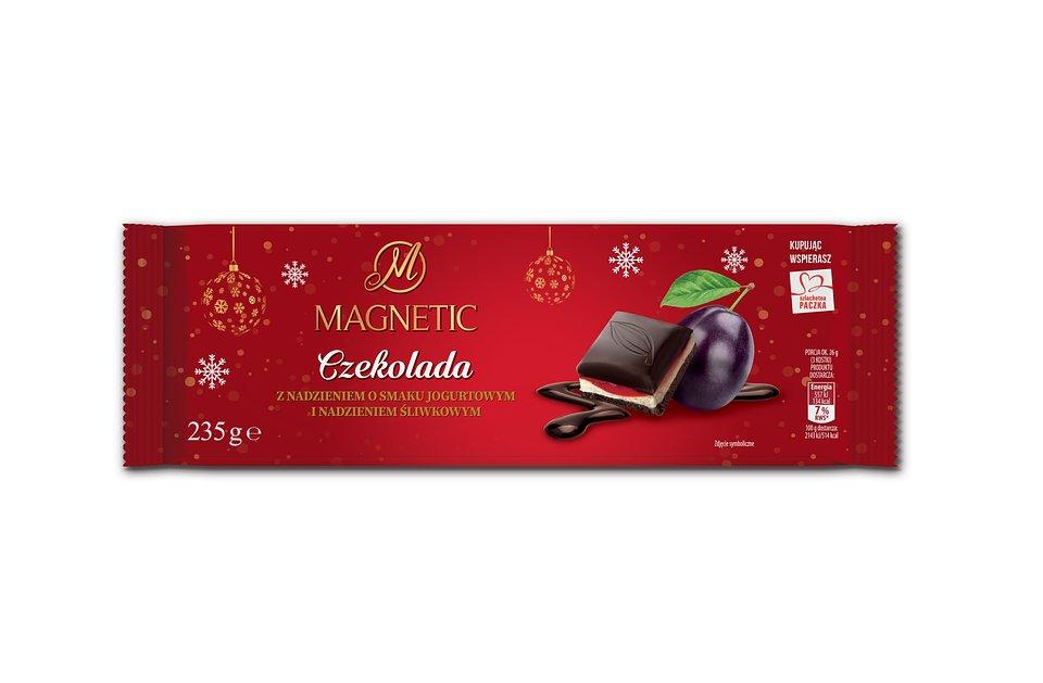Шоколад з Йогуртово-Сливовою начинкою Magnetic 235 г Польща