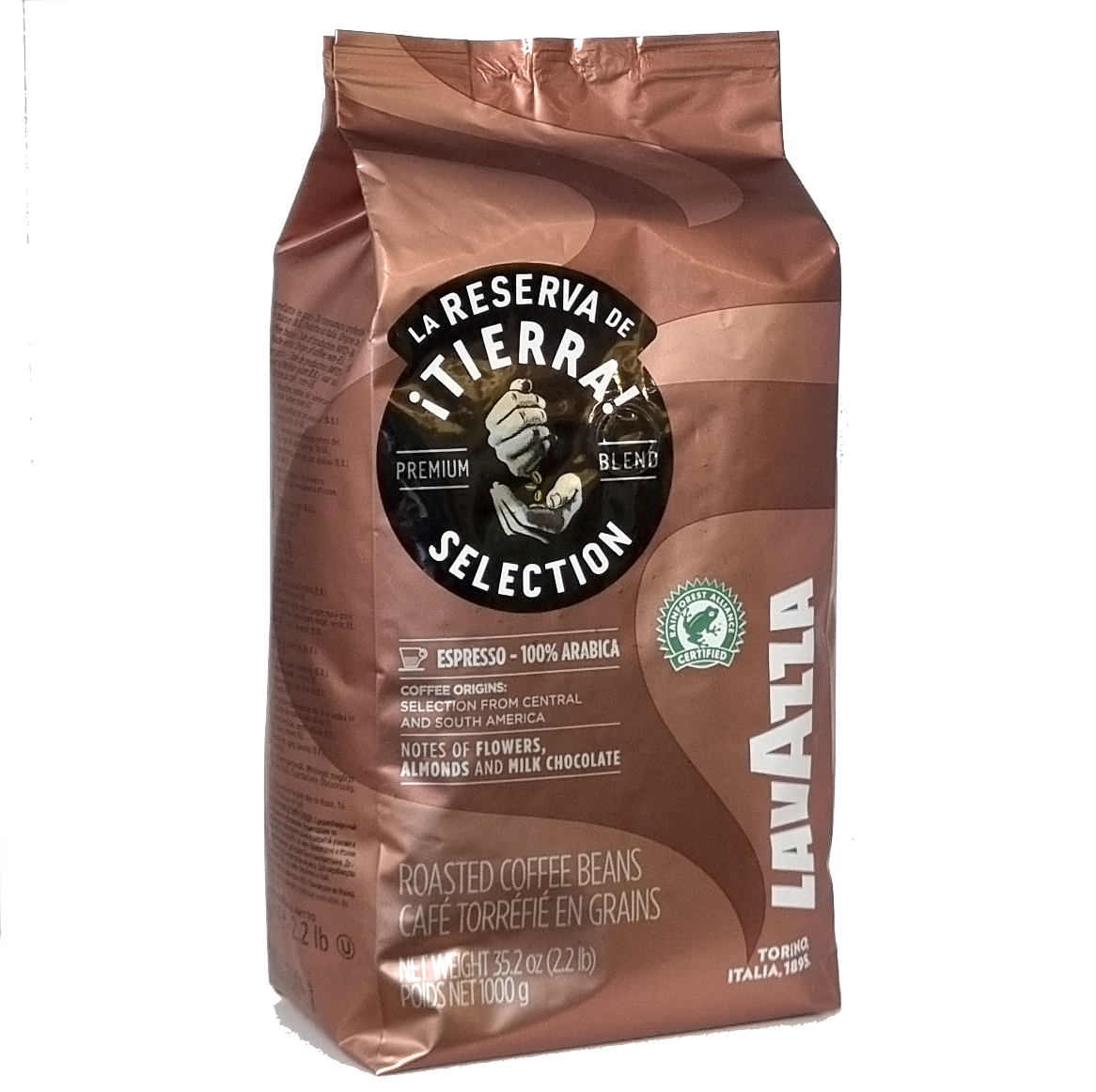 Кава в зернах (екологічно чиста) LavAzza Itierra Selection Premium 100% арабіка 1кг Італія