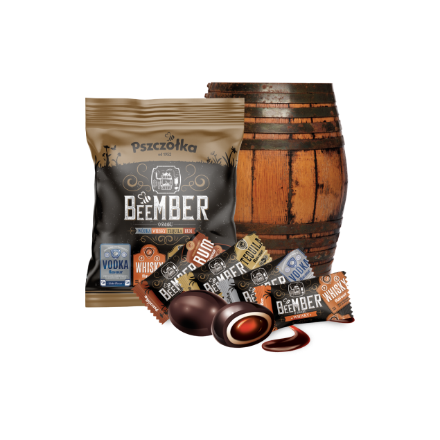 Шоколадні цукерки з лікером 4 смаки BeeMBER (ром, текіла, горілка, віскі) 1кг Польща