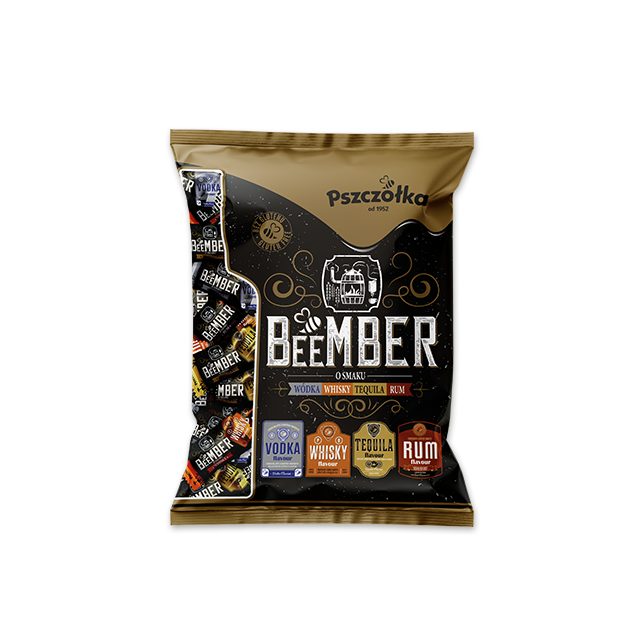 Шоколадні цукерки з лікером 4 смаки BeeMBER (ром, текіла, горілка, віскі) 1кг Польща