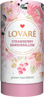 Чай зелений з фруктами та квітковими пелюстками Lovare Полуничний Зефір 80г Україна