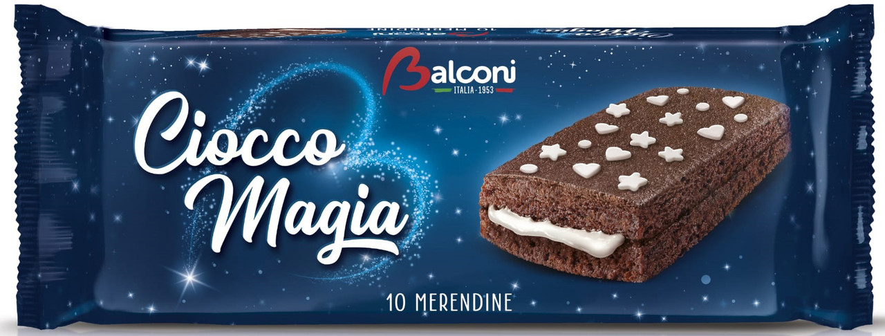 Бісквітне шоколадне тістечко з молочним кремом Balconi Ciocco Magia (10х28г) 280г Італія
