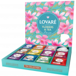 Чай Lovare Асорті "Квіти та чай" Flowers and Tea 12 видів по 5 пакетів (60 шт.) + Блюдце Серце