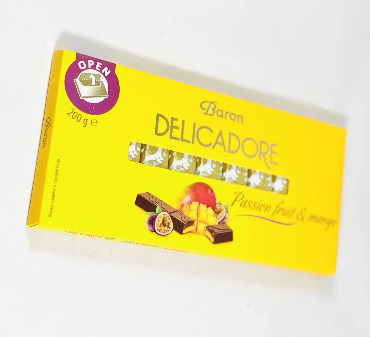 Шоколад молочний Маракуя та Манго Delikador Baron PASSION FRUIT&MANGO Польща 200 г