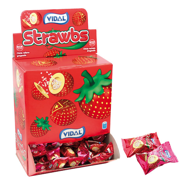 Жувальні гумки БЕЗ ГЛЮТЕНА Vidal Strawbs (200шт х 5 г) Іспанія