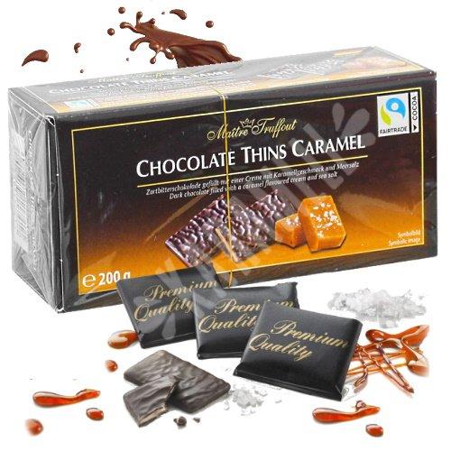 Шоколадні цукерки з начинкою карамель із сіллю Maitre Truffout Chocolate Thins Caramel 200 г Австрія