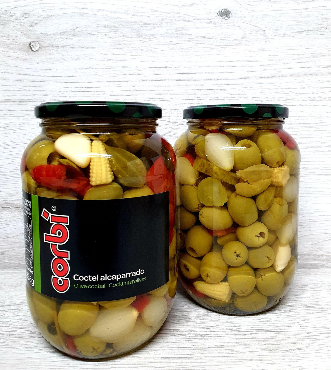 Оливки зелені без кісточки Corbi Coctel Alcaparrado 835/490 г Іспанія