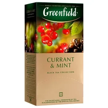 Чай чорний з ароматом смородини та м'яти Greenfield «Currant&Mint» (25 пакетиків х 1.8г) 45г