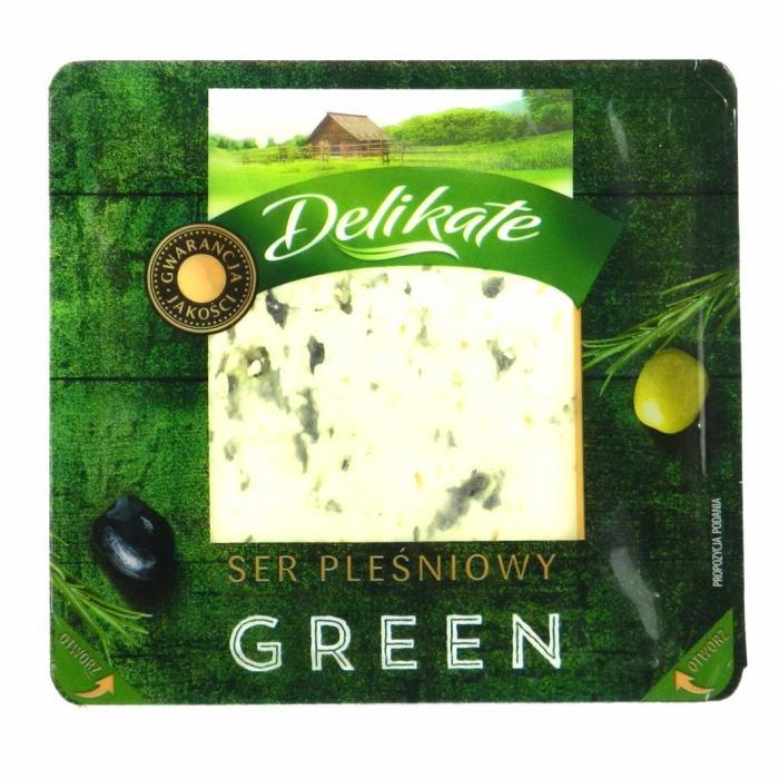 Сир із зеленою цвіллю Delikate Ser plessiowy green 100 г Польща