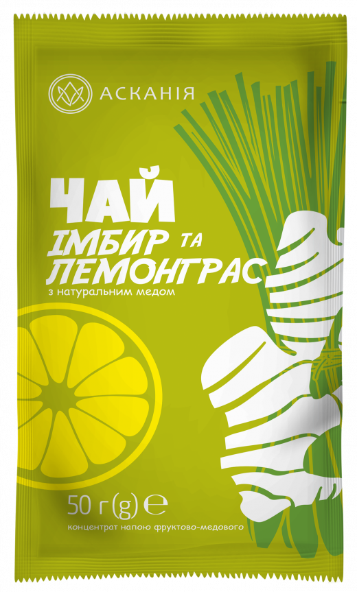 Концентрат фруктово-медового напою Чай імбир та лемонграс Асканія-Пак 50г Україна