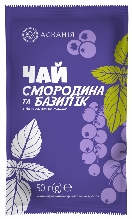 Концентрат фруктово-медового напою Чай смородина та базилік Асканія-Пак 50г Україна