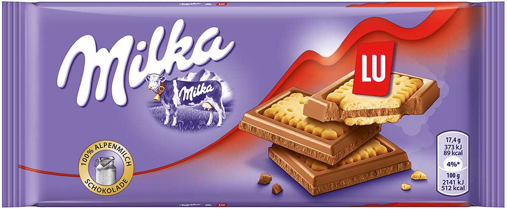 Шоколад MILKA Lu Biscuit (з бісквітним печивом) Швейцарія 87г